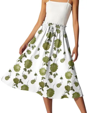 High Waisted Skirts for Women Long Pleated A-Line Flowy Maxi Skirt Bohemian Style