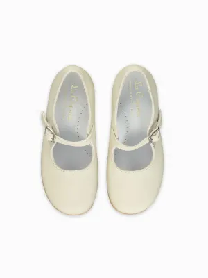 Ivory Leather Girl Mary Jane Shoes