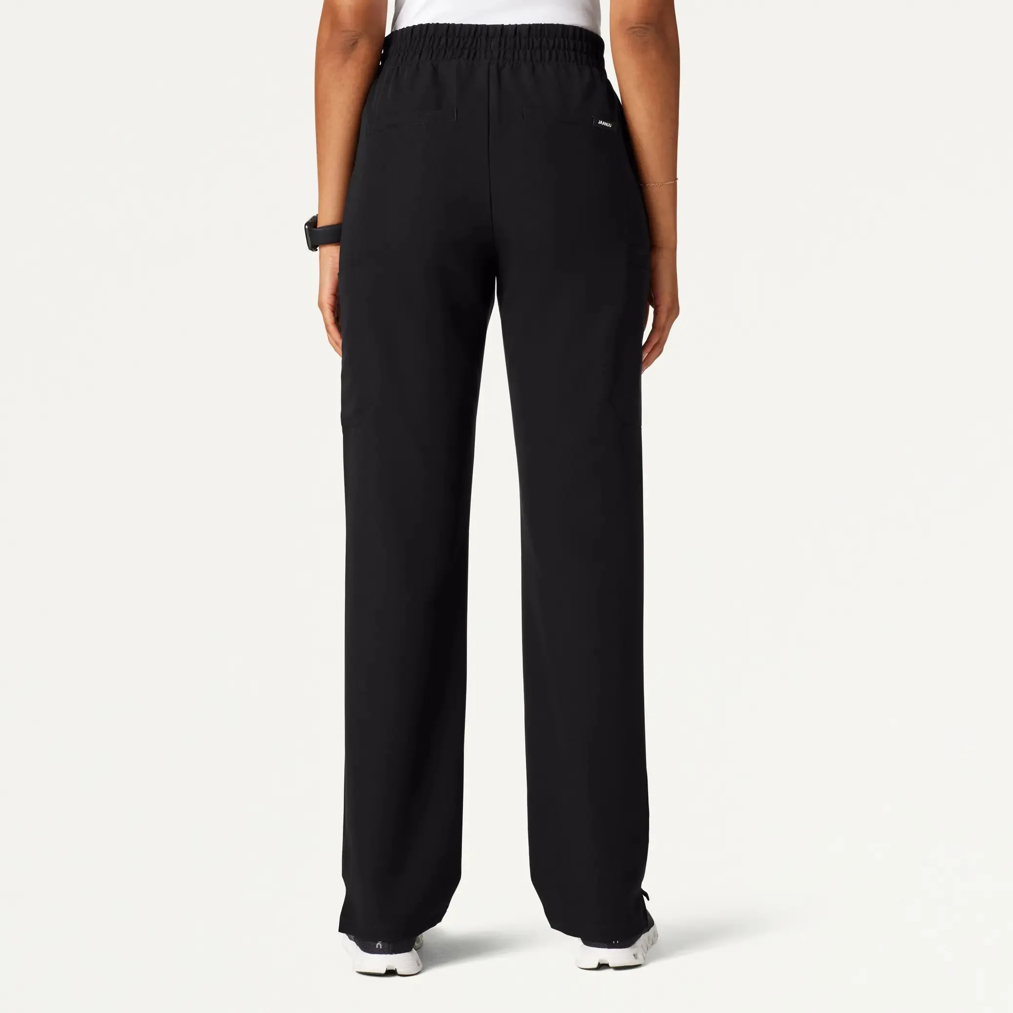 Jaanuu Women's Payla 8-Pocket High Waisted Scrub Pant - Black