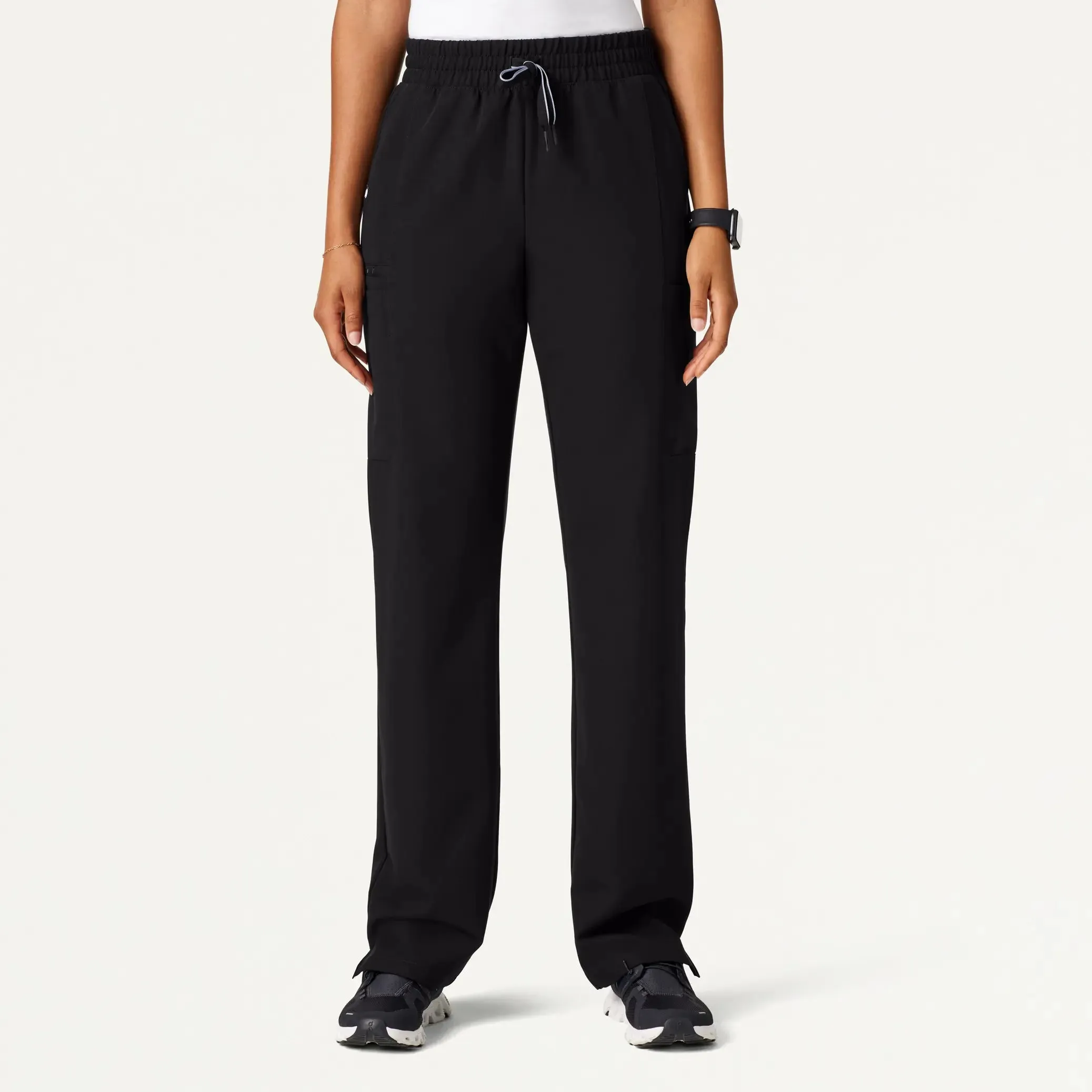 Jaanuu Women's Payla 8-Pocket High Waisted Scrub Pant - Black
