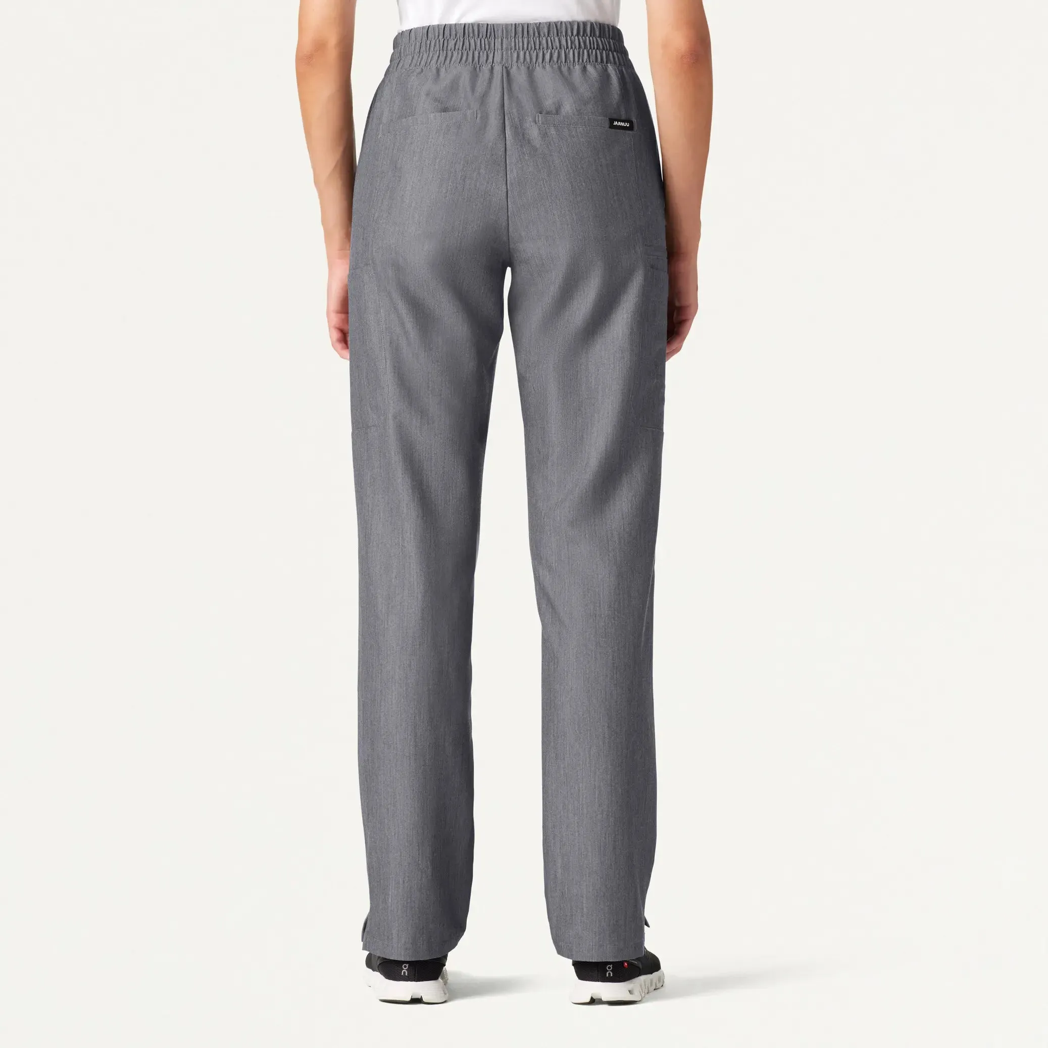 Jaanuu Women's Payla 8-Pocket High Waisted Scrub Pant - Heather Gray