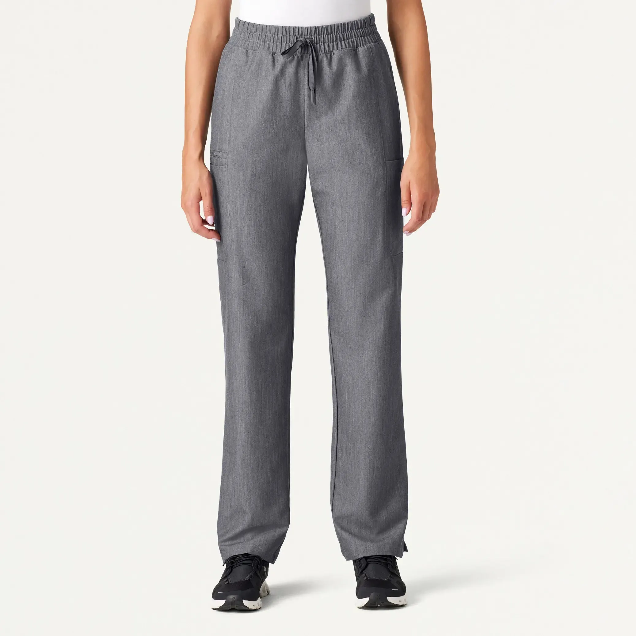 Jaanuu Women's Payla 8-Pocket High Waisted Scrub Pant - Heather Gray