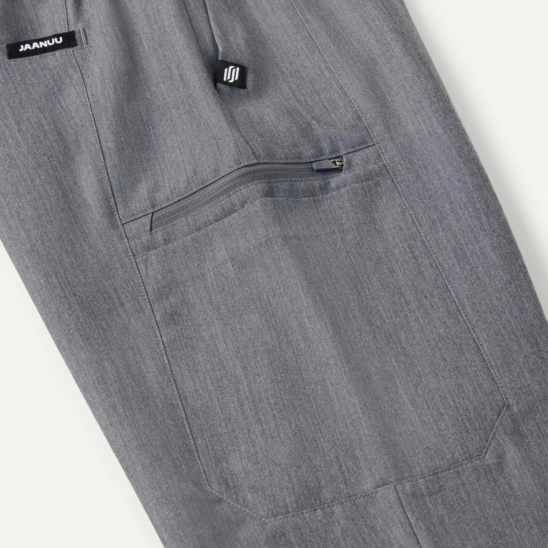 Jaanuu Women's Payla 8-Pocket High Waisted Scrub Pant - Heather Gray