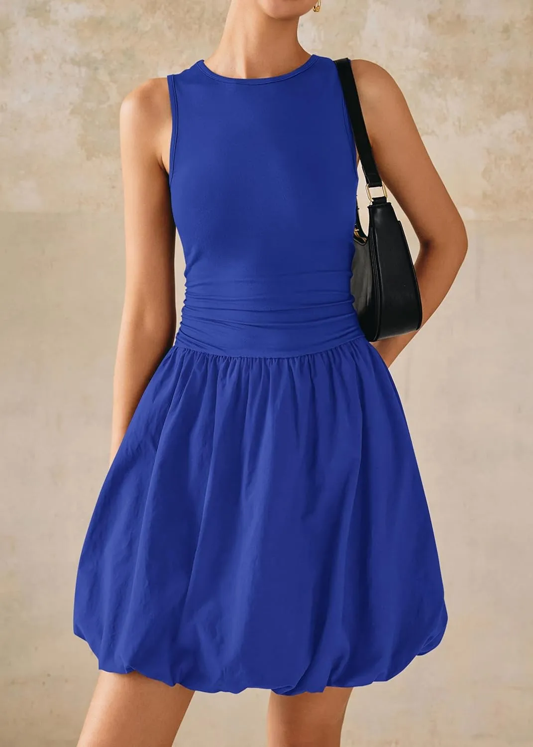 KIRUNDO Summer Bubble Dress for Women 2025 Casual Mini Spring Bodycon Cocktail Dresses Sleeveless Drop Waist Sundress Beach