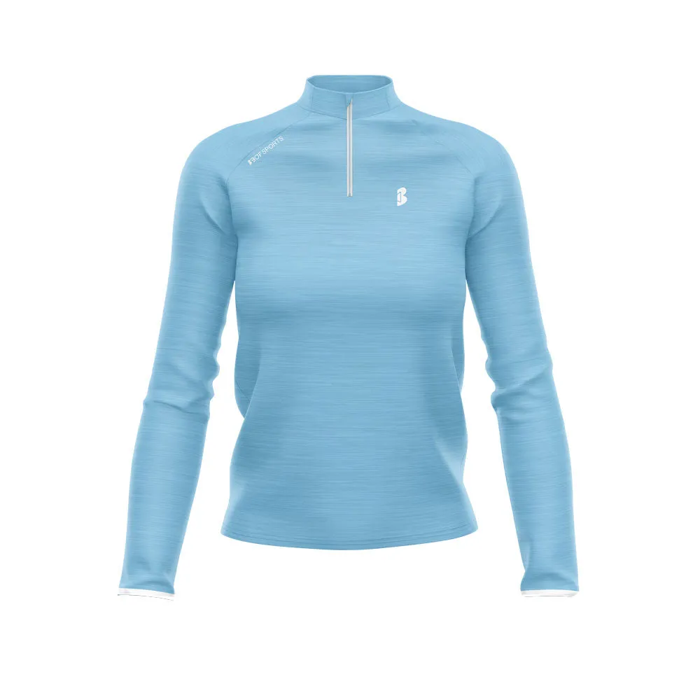 Ladies - Baby Blue: Half Zip