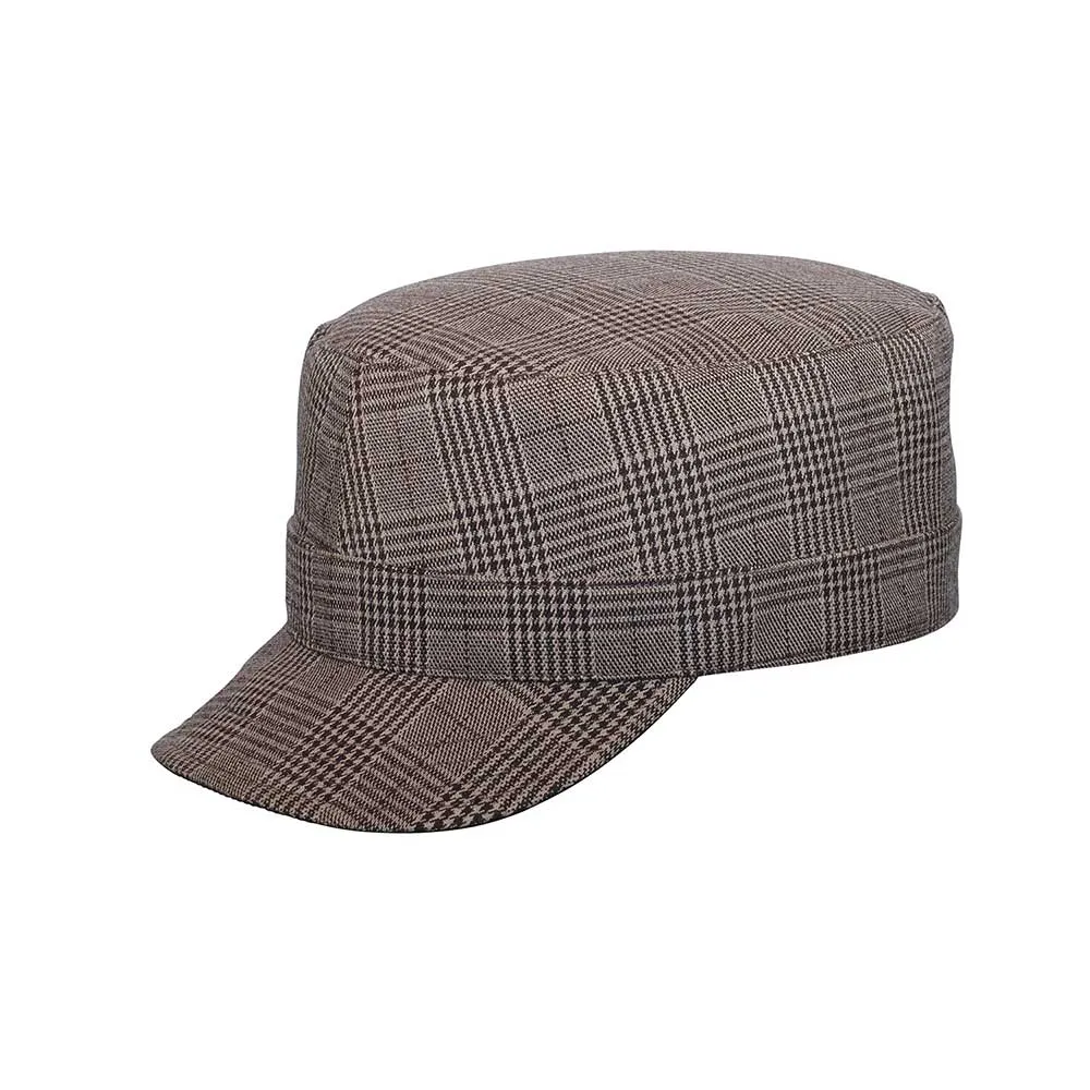 Ladies' Fashion Plaid Military Cap