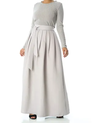 Light gray Fitted & flared skirt