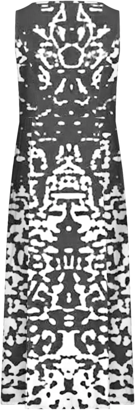 Linen Dress for Women Casual Cocktail Dresses Summer Sleeveless Cotton Linen Pocket Dress Loose Fit Beach Sundresses