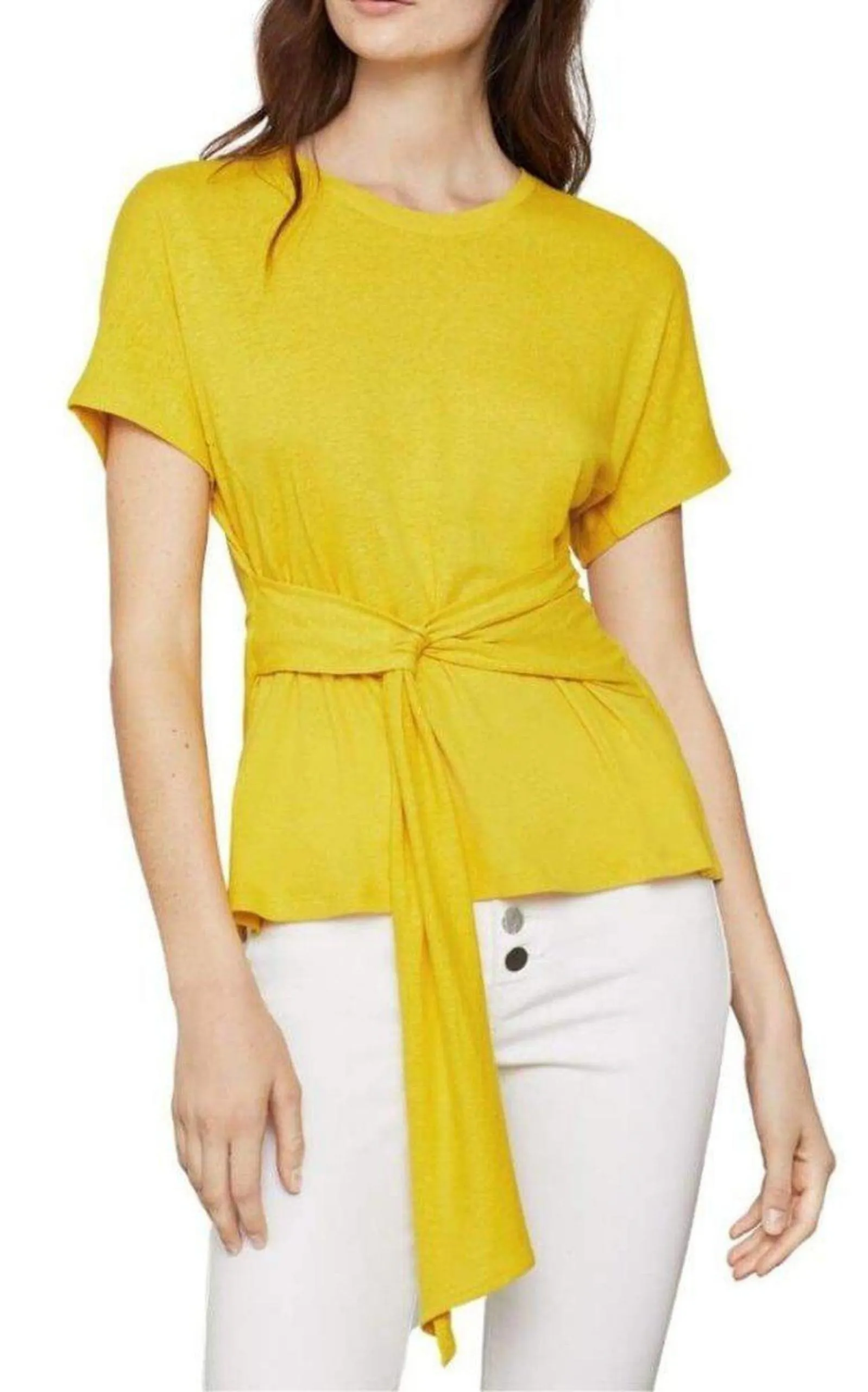 Linen Jersey Wrap Top