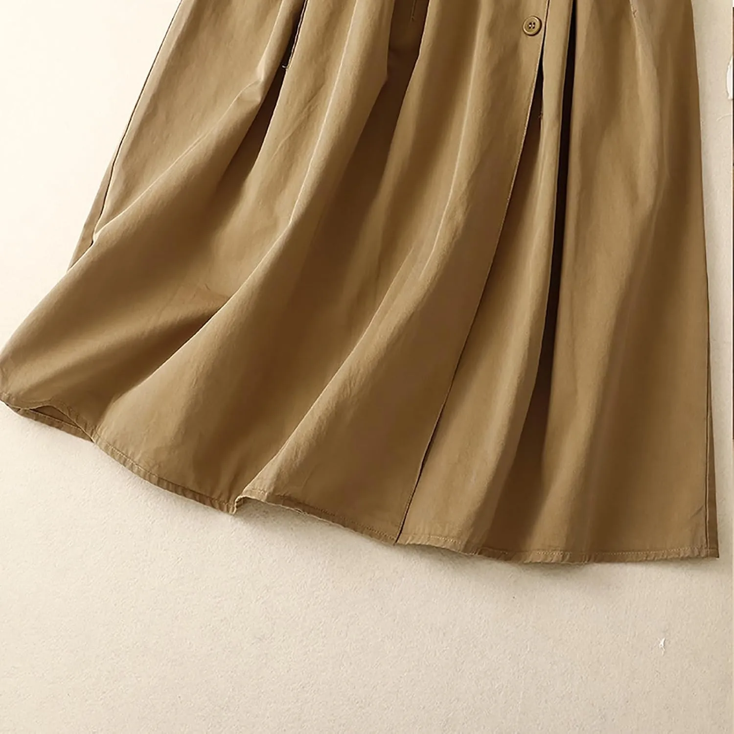 Long Skirts for Women 2024 Elastic Waist Buttons Solid Skirt Summer Causal Ruffle Pleated A-Line Flared Maxi Skirts