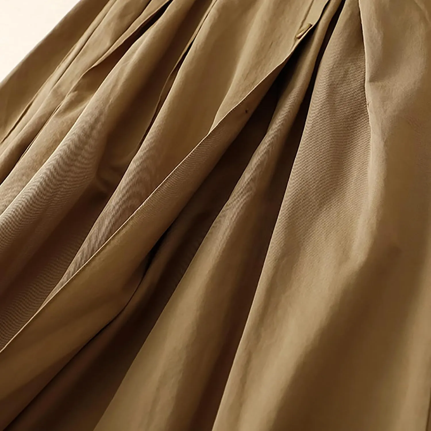 Long Skirts for Women 2024 Elastic Waist Buttons Solid Skirt Summer Causal Ruffle Pleated A-Line Flared Maxi Skirts