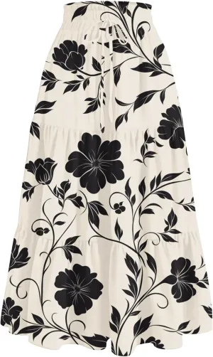 Long Skirts for Women Summer 2025 Boho Flowy High Waist A-Line Maxi Skirt