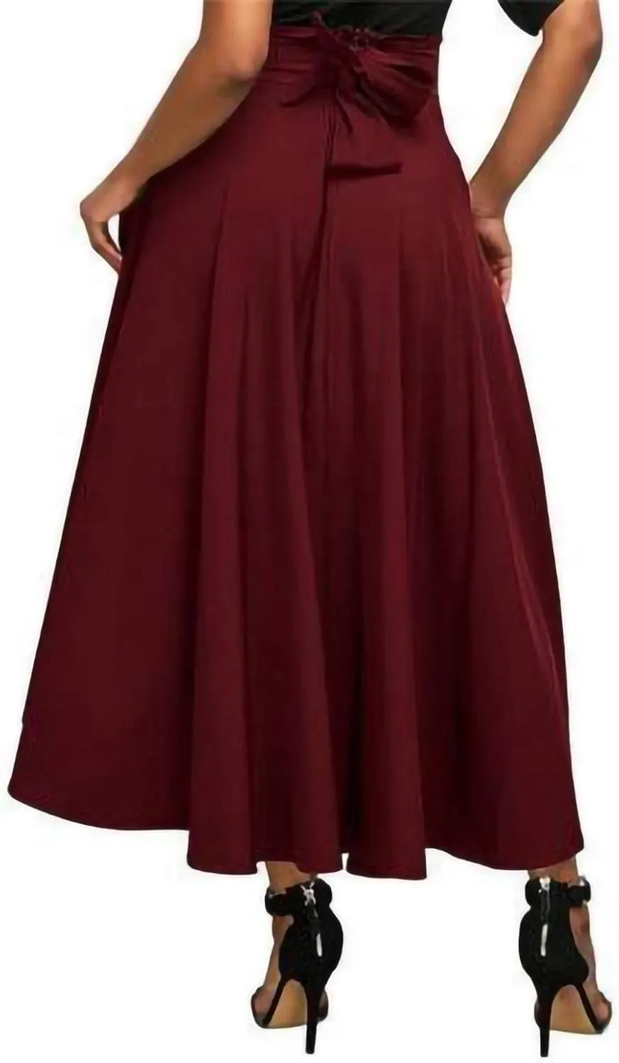 Long Skirts for Women Women's Midi Skirt Summer Pleated Flowy Elastic High Waisted Skirts with Pockets Women Skirt