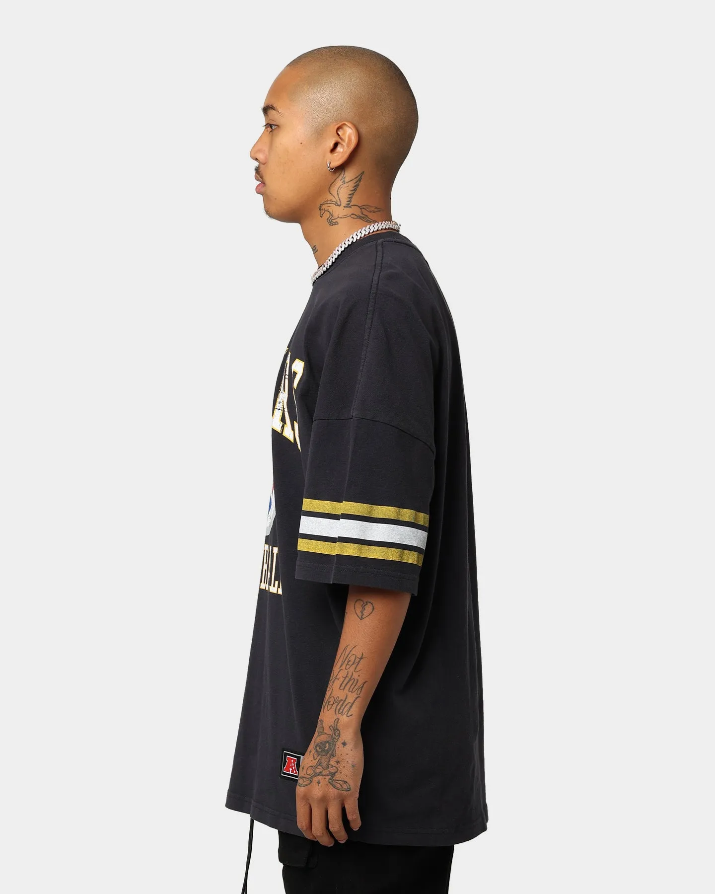 Majestic Athletic Pittsburgh Steelers NFL Crest Oversized T-Shirt Faded Black