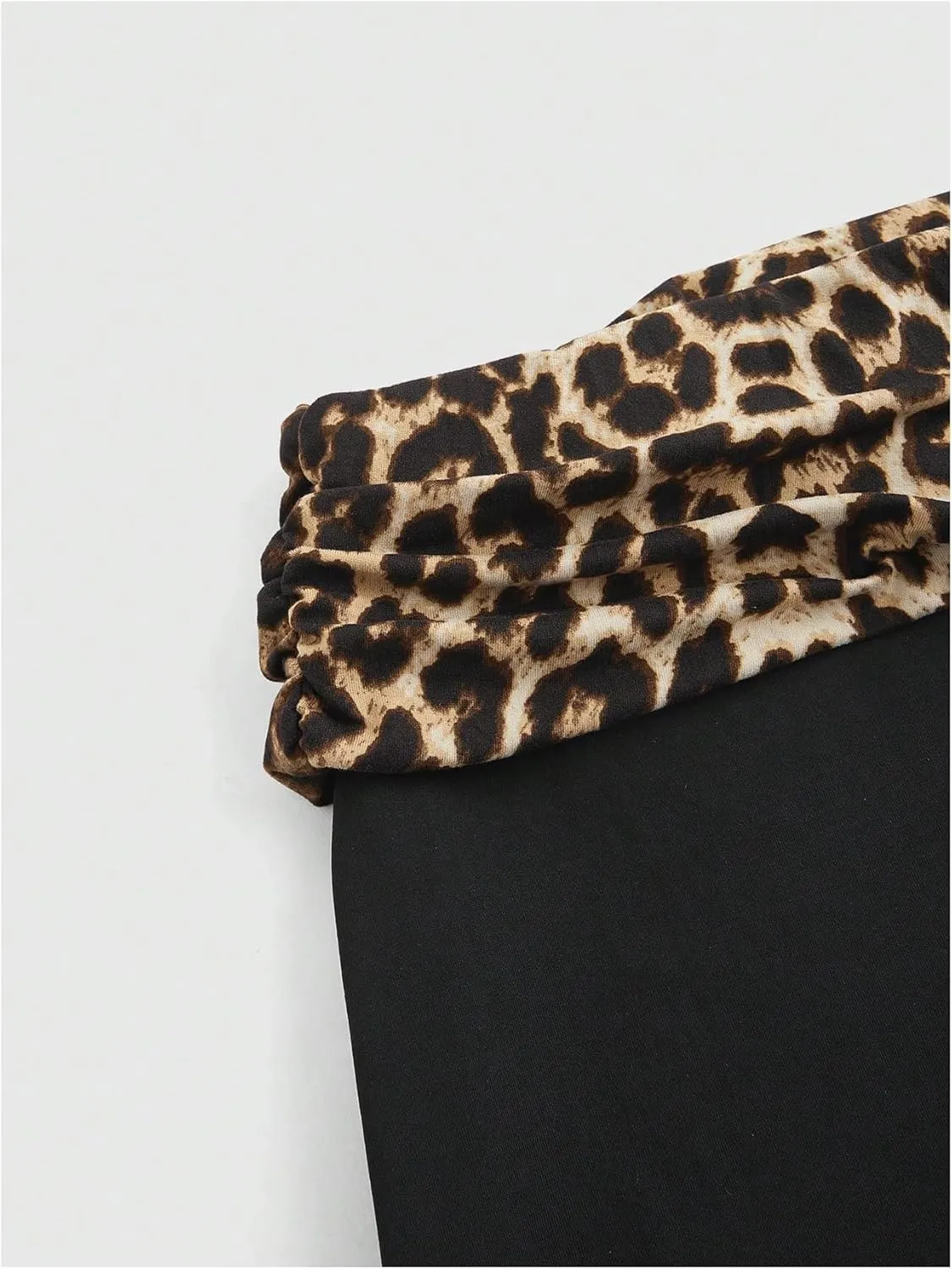 MakeMeChic Women's Leopard Print Skirts Ruched Long Skirt Bodycon Y2K Maxi Skirts