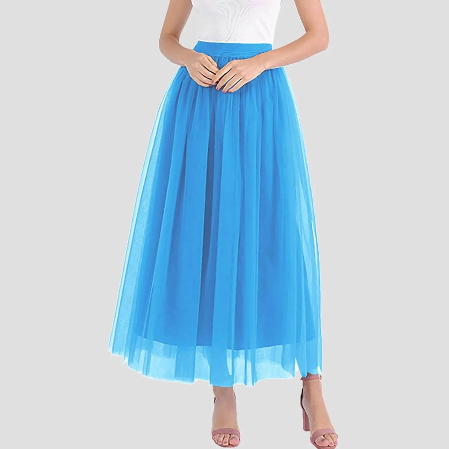 Maxi Skirt Women Tiered Layered Mesh Ballet Prom Party Tulle Tutu A Line Midi Skirt
