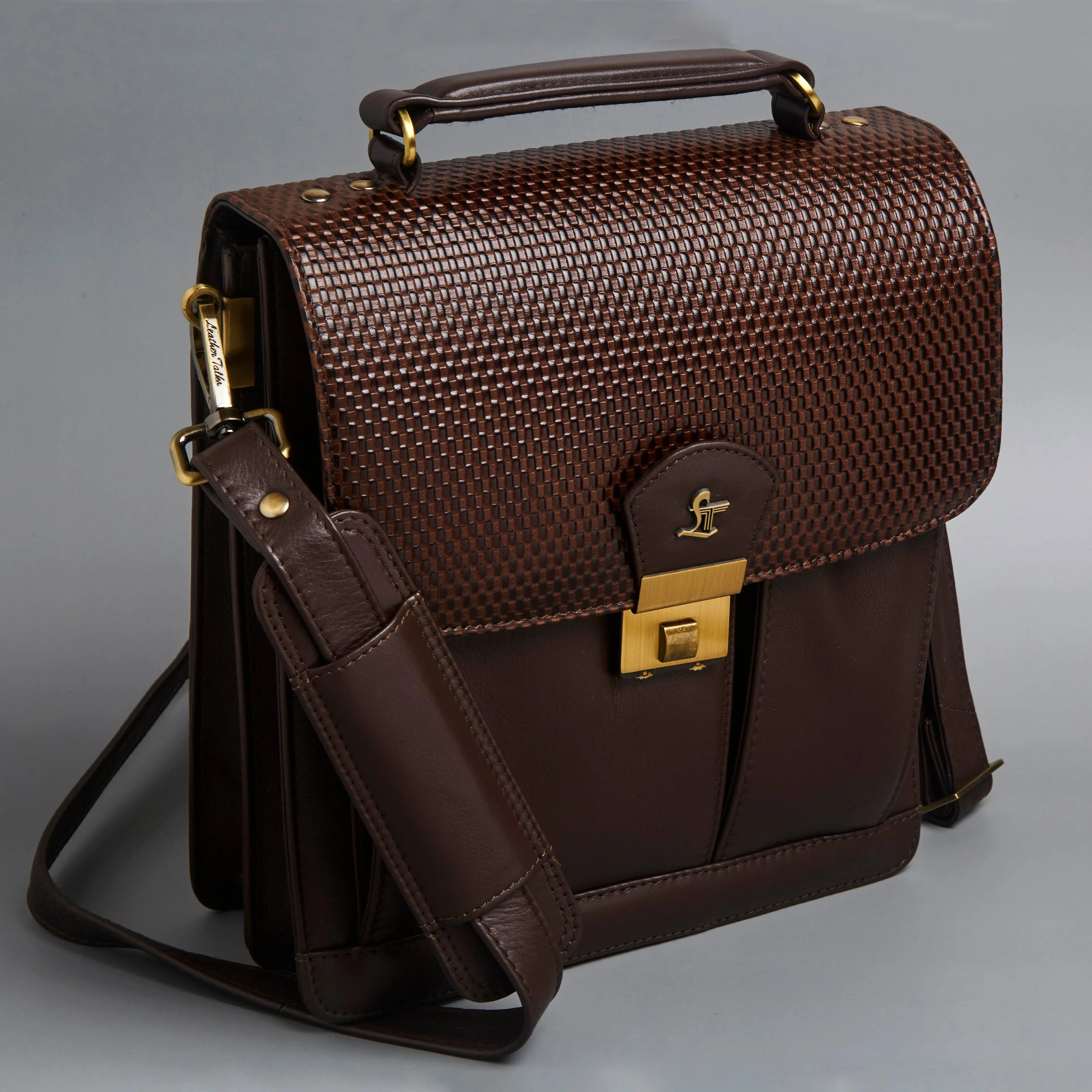 Men's Bag V | Leather Messenger Bag For Men | Brick Brown