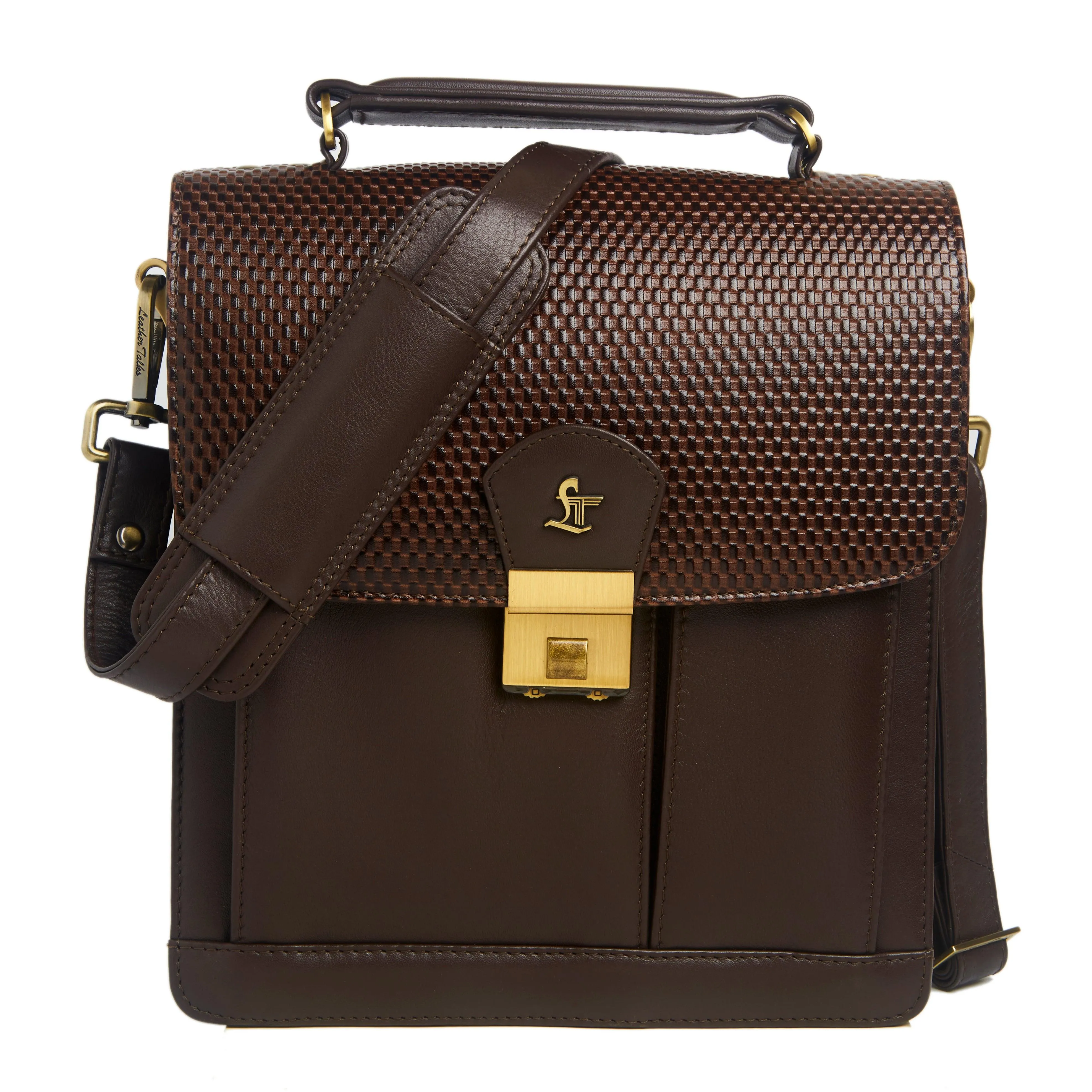 Men's Bag V | Leather Messenger Bag For Men | Brick Brown