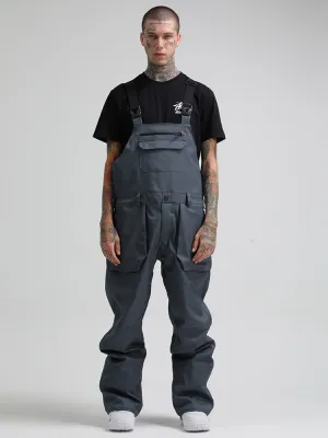 Men's Freedom Style Gray Ski Bibs Snowboard Pants