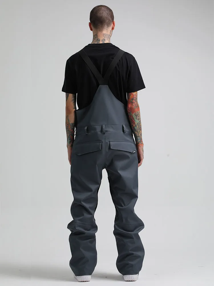 Men's Freedom Style Gray Ski Bibs Snowboard Pants