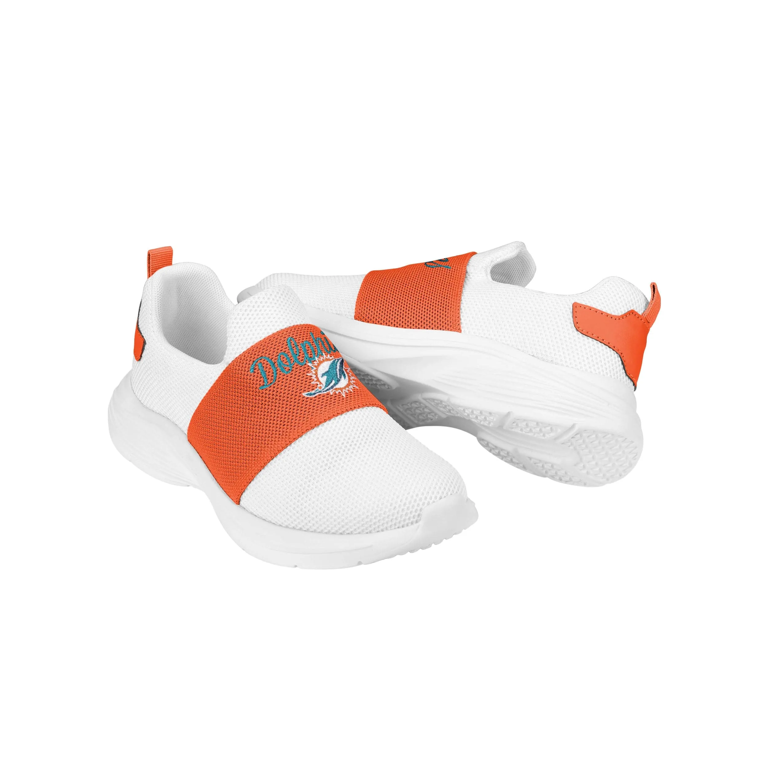 Miami Dolphins NFL Womens Script Wordmark White Slip On Sneakers