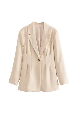 'Mila' Satin-Feel Slim-Fit Blazer