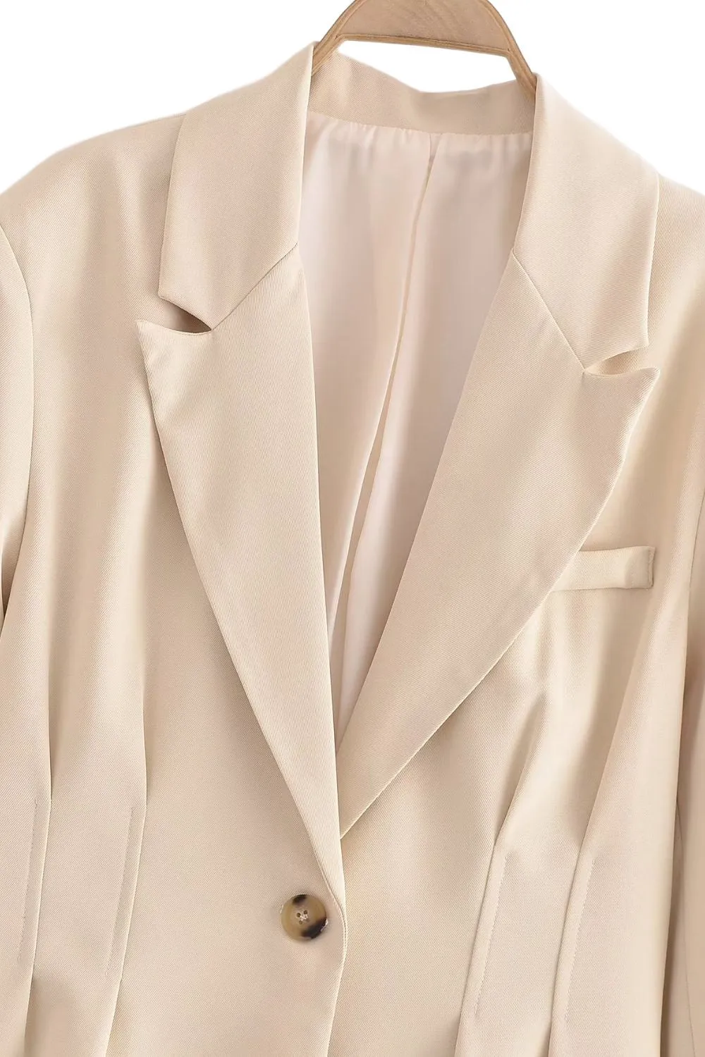 'Mila' Satin-Feel Slim-Fit Blazer