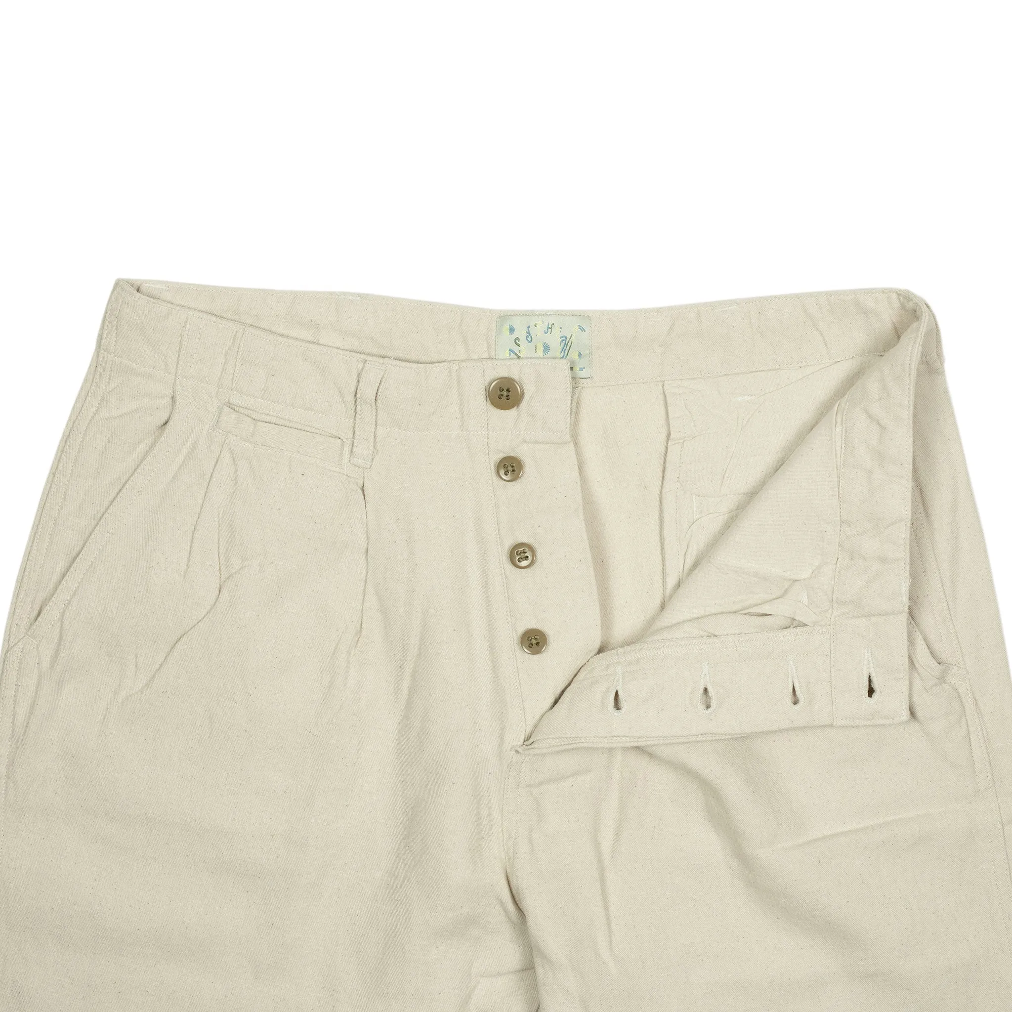 Military chino in unbleached cotton and linen slub twill (restock)