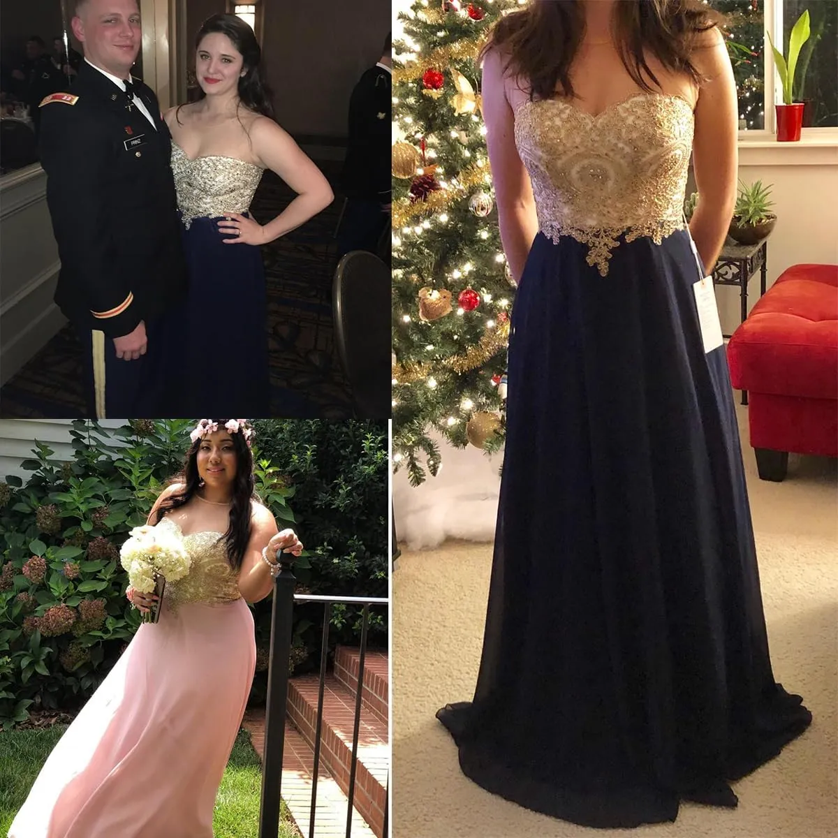 MisShow Women's Lace Applique Prom Dresses with Diamond Sheer Neck Long Chiffon Formal Evening Gowns