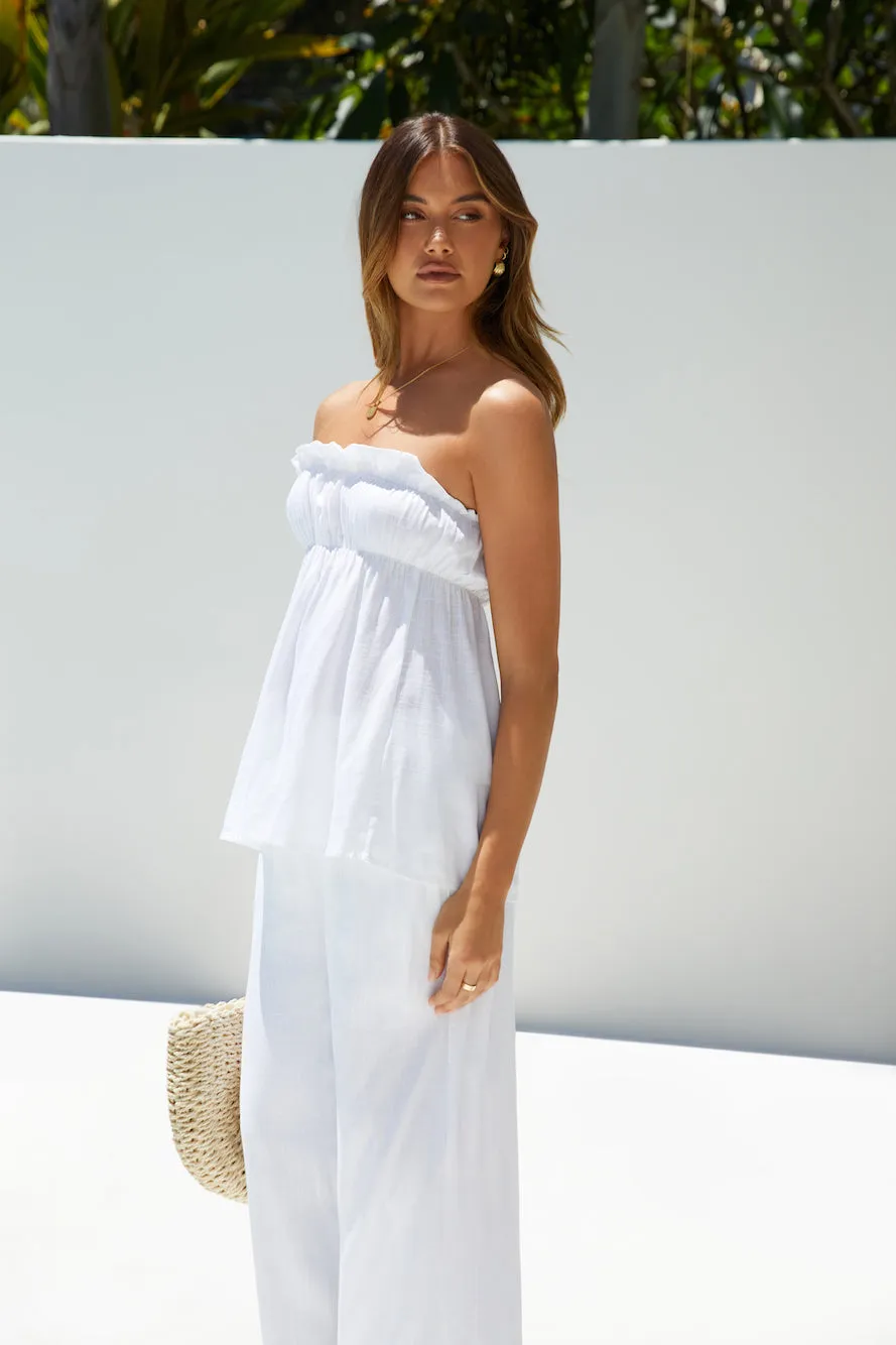 Mollie Miles Strapless Top White