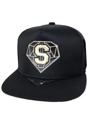 Money Sign Diamond Snap Back Hat