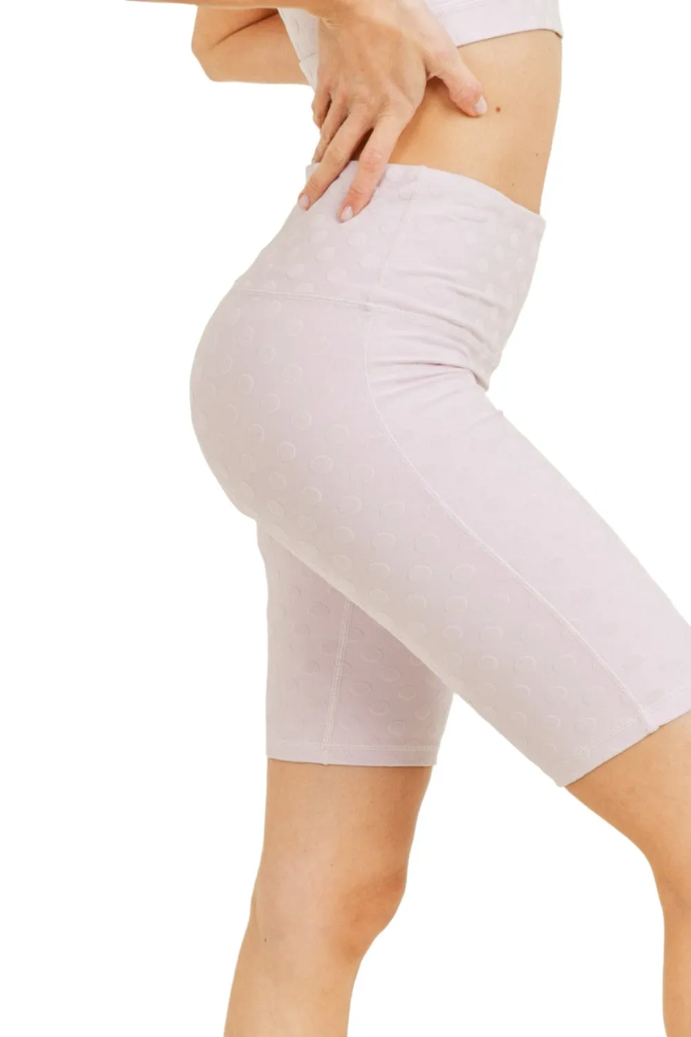 Mono B Textured Polkadot Jacquard High Waist Bermuda Shorts APH8086