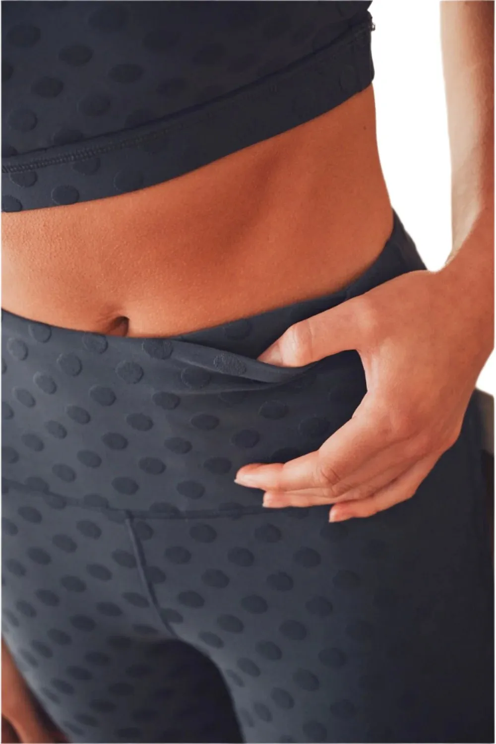 Mono B Textured Polkadot Jacquard High Waist Bermuda Shorts APH8086