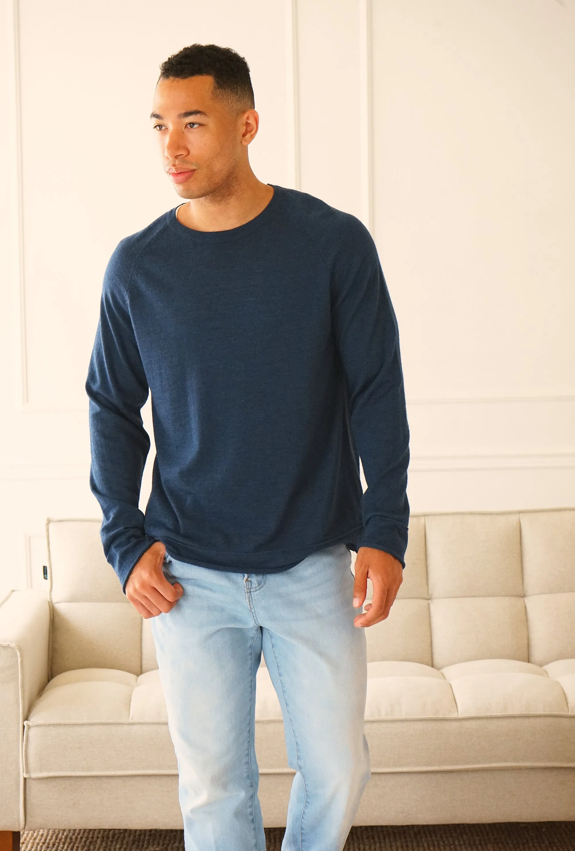 Morgan Fine Gauge Merino Indigo Sweater
