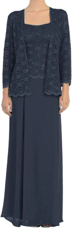 Mother of The Bride Dresses Long Evening Formal Dresses Lace Jacket for Wedding Guest Groom Party