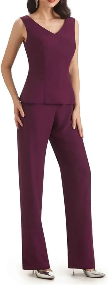 Mother of The Bride Pant Suits for Women Chiffon 3 Pieces Wedding Guest Pants Outfit for Women