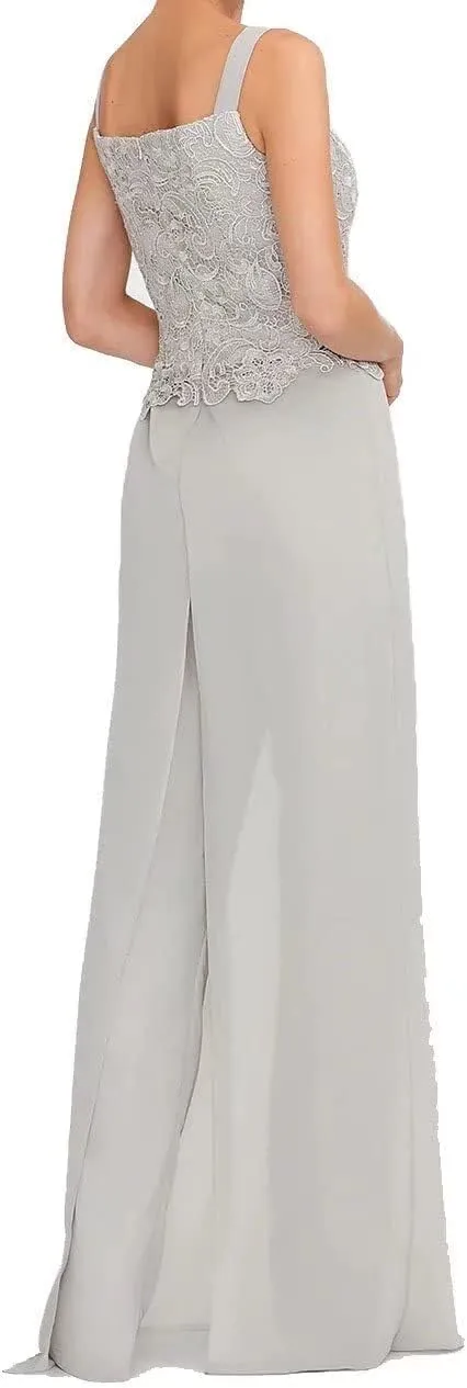 Mother of The Bride Pants Suits 3 Pieces Formal Dresses Outfit Set Evening Gowns for Women Mother of The Groom Dresses RO16