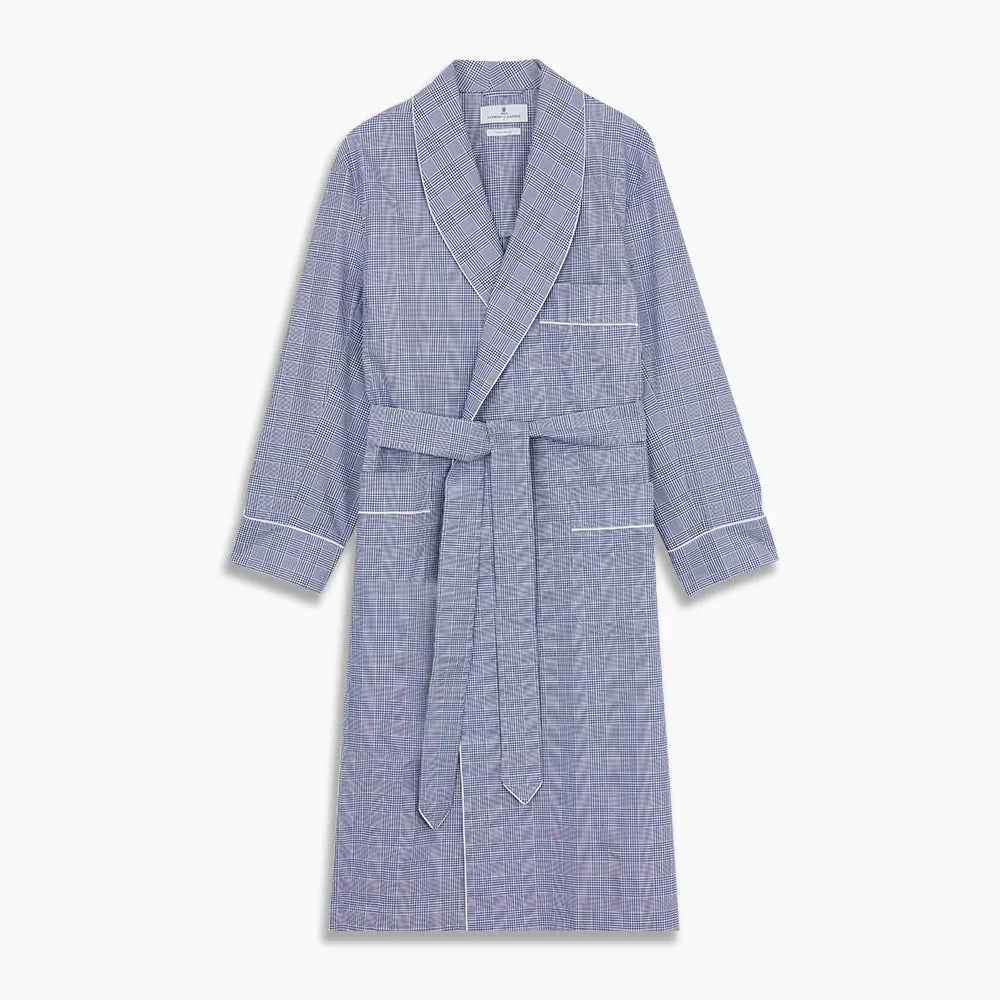 Navy Check Cotton Gown