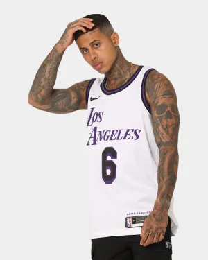 Nike LeBron James Los Angeles Lakers #6 City Edition Nike Dri-FIT NBA Swingman Jersey White