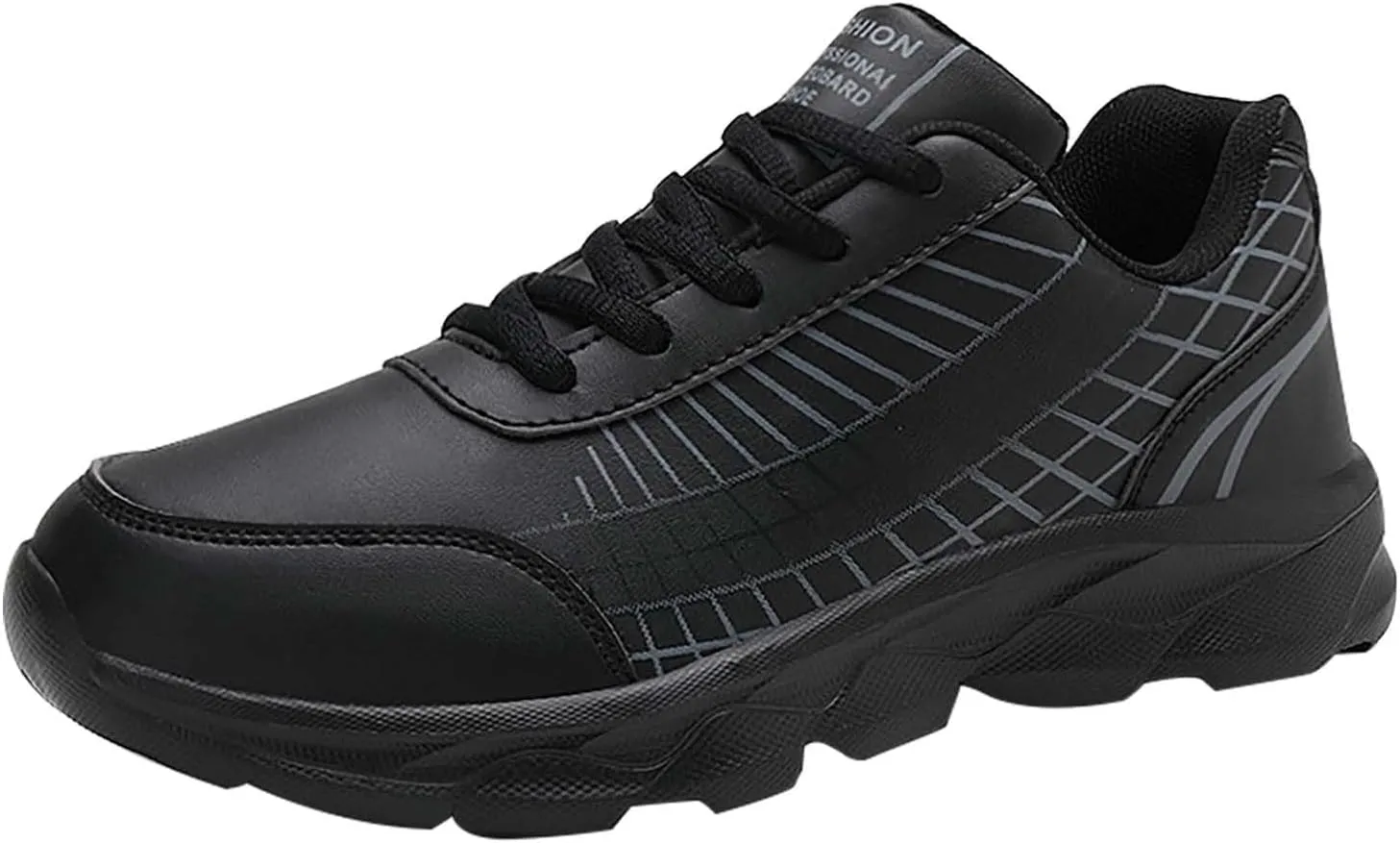 Non Slip Shoes Women Faux Pu Leather Lace Up Business Sneakers Outdoor Casual Comfortable Walking Training Shoes