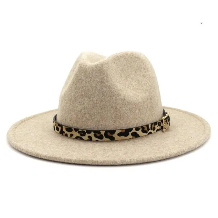 {Panama Hat}   Leopard Belt Buckle