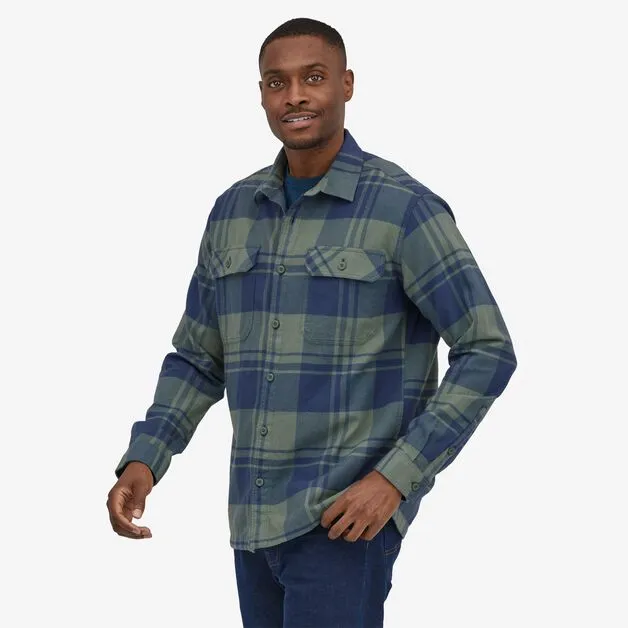 Patagonia M's Organic Cotton MW Fjord Flannel L/S Shirt-Live Oak: Hemlock Green