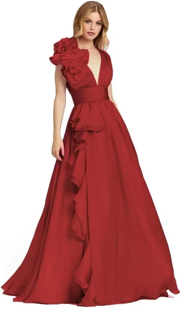 Pleated Ruffle Party Gowns for Women Prom Dresses Flowy 2024 Long Wedding Evening Party Dress HD257