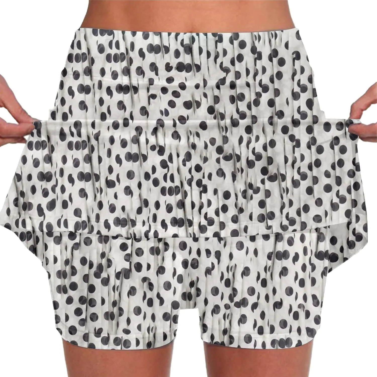 Plus Size Tennis Skirts for Women Athletic Casual Exercise YOG Skort Polka Dot Printed Comfy Golf Running Workout Shorts 2024