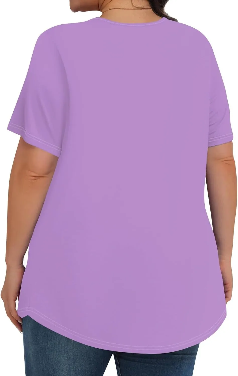 Plus Size Tops for Women Pleated Front Crewneck Short Sleeve Blouses 2024 Summer Tunic Shirts Flowy 1X-5X