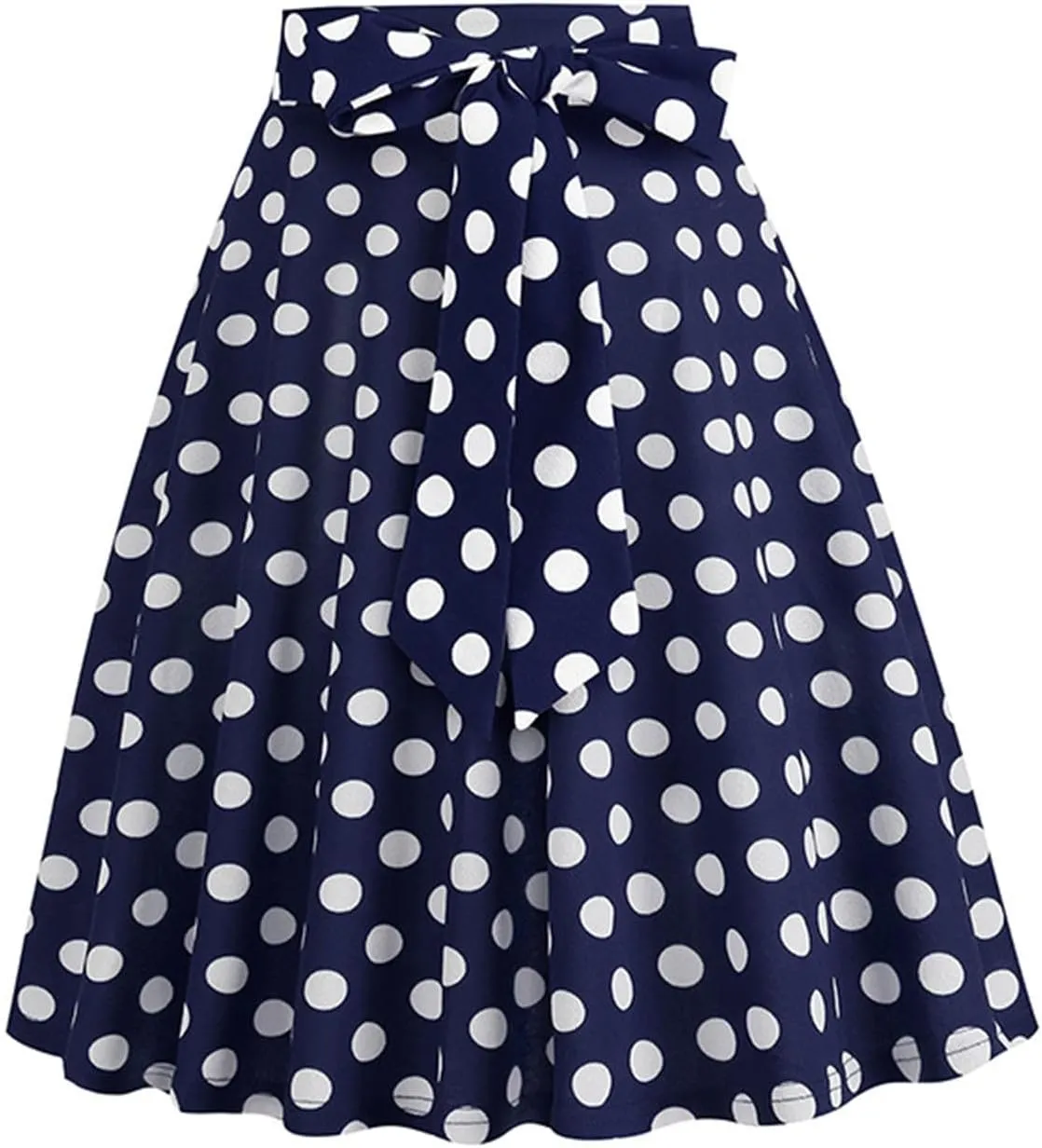 Polka Dot Flare Skirts for Women High Waist Cute A Line Mini Skirt Pleated Swing Half Dress Ladies Vintage Skirts