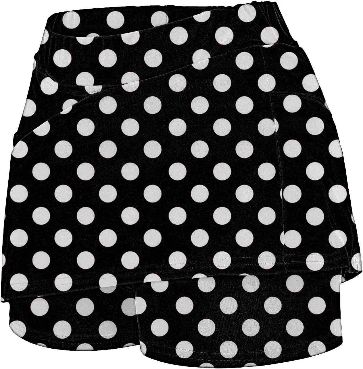 Polka Dots Skorts for Women Plus Size Tummy Control Hight Waisted Tennis Skirts Workout Yoga Shorts with Pockets