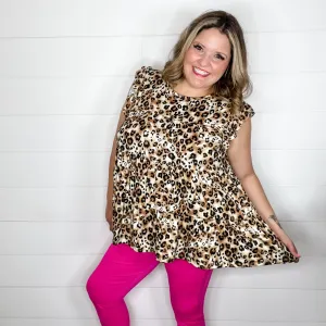 "Jenkins" Animal Print Ruffle Cap Sleeve Tiered Top