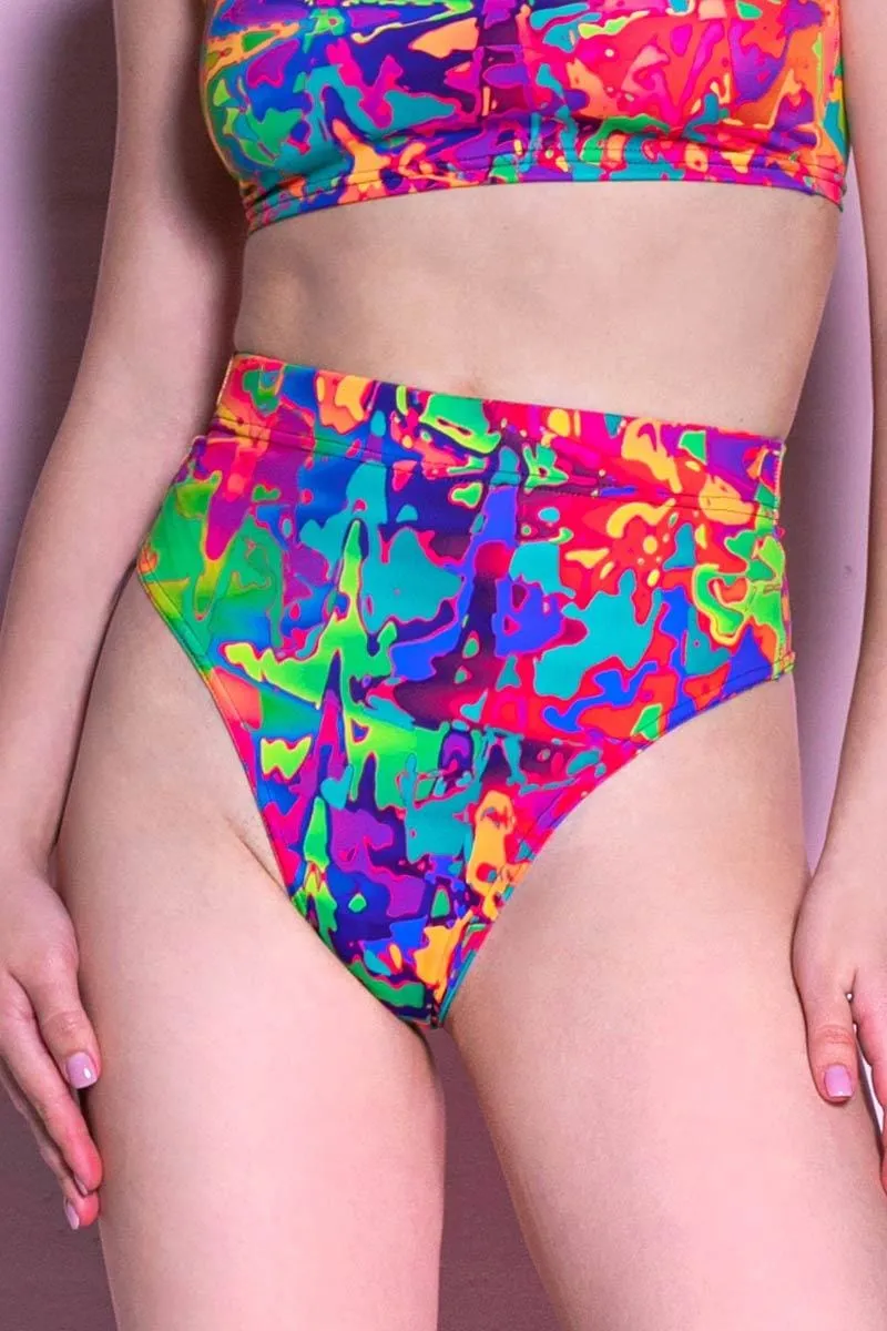 Rainbow Splashes Thong Shorts
