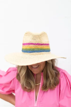 Rainbow Stripe Braided Sun Hat